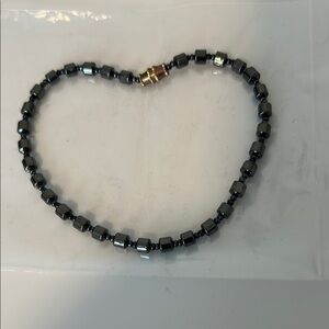 Rich Gunmetal Glow Beaded Bracelet